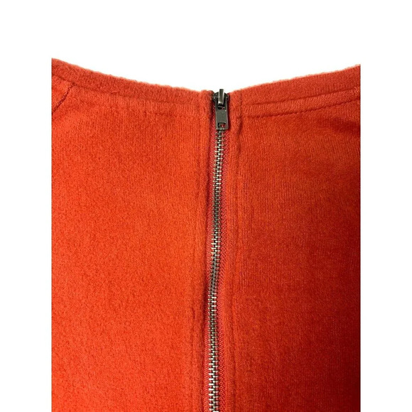 Noisy May Women's XS Crew Neck Sweater Rust Red Back Zipper Cozy Fall Essential - Picture 6 of 12